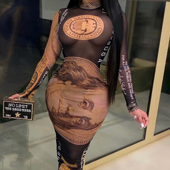 Brown Money Dress 💰🤑 - Picture 1 of 2